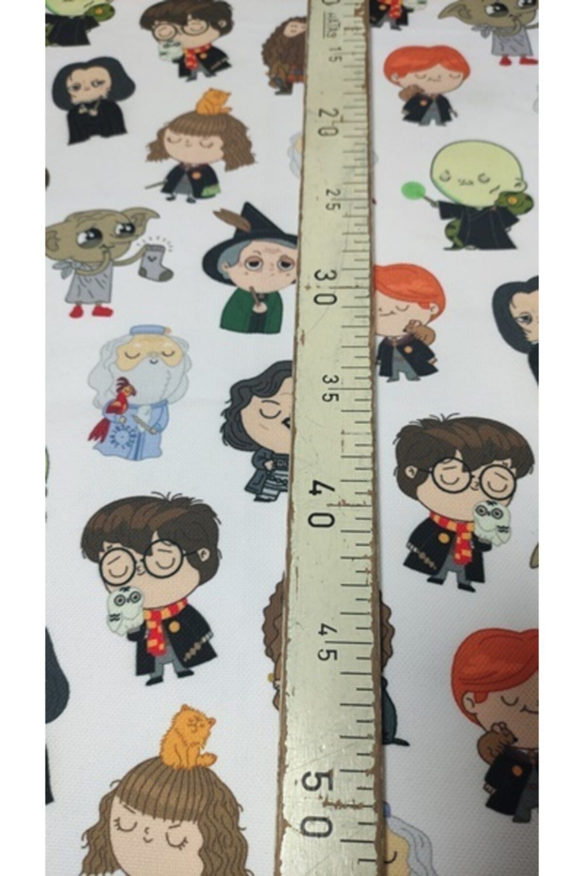 Tataroğlu Dijital Kumaş-Cute Harry Potter Characters Patterned Fabric on White Background - 2