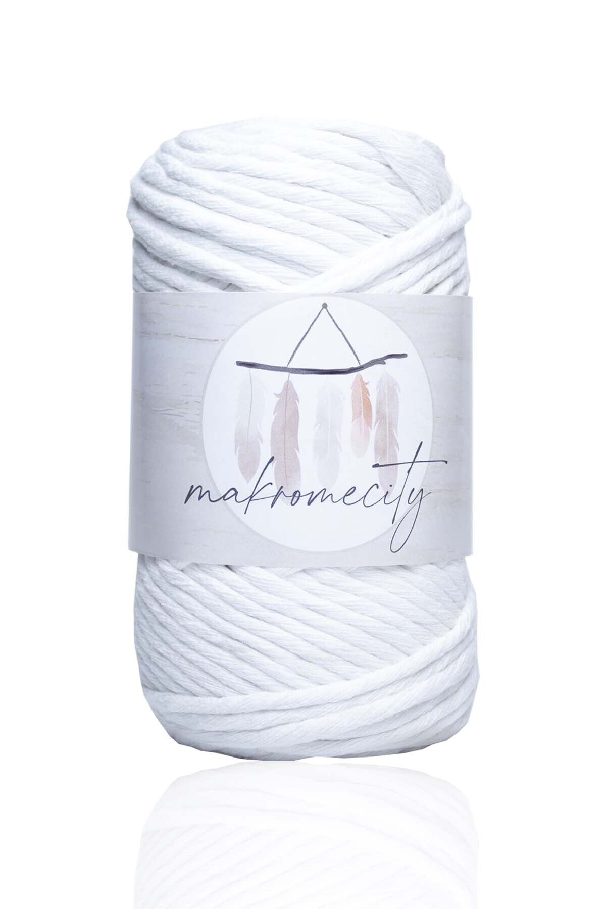 Makromecity-Premium Tearable Macrame Twine 3mm Makrame Tearable Hobby Twine Σετ 4 4 Λευκό 2