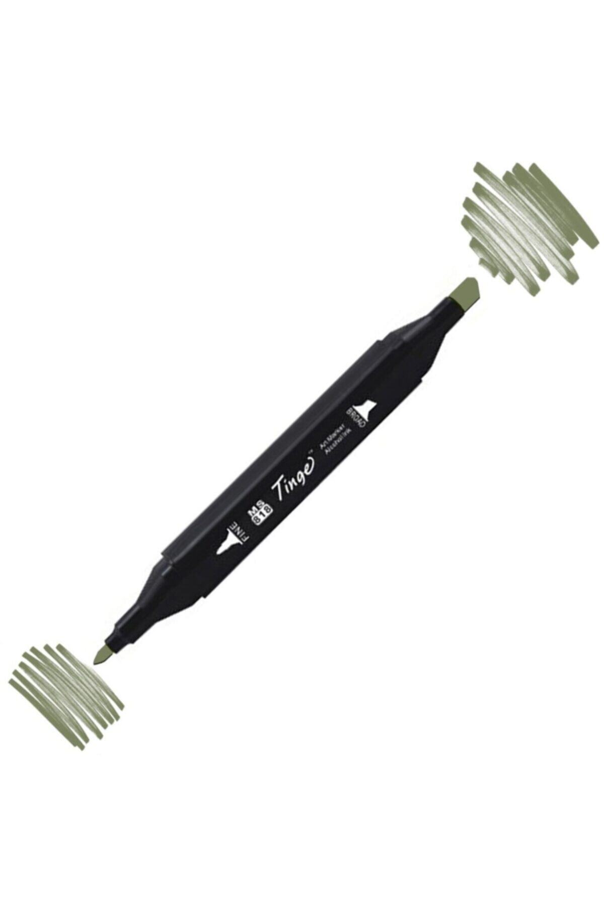 Twin Double Tip Marker Pen Silver