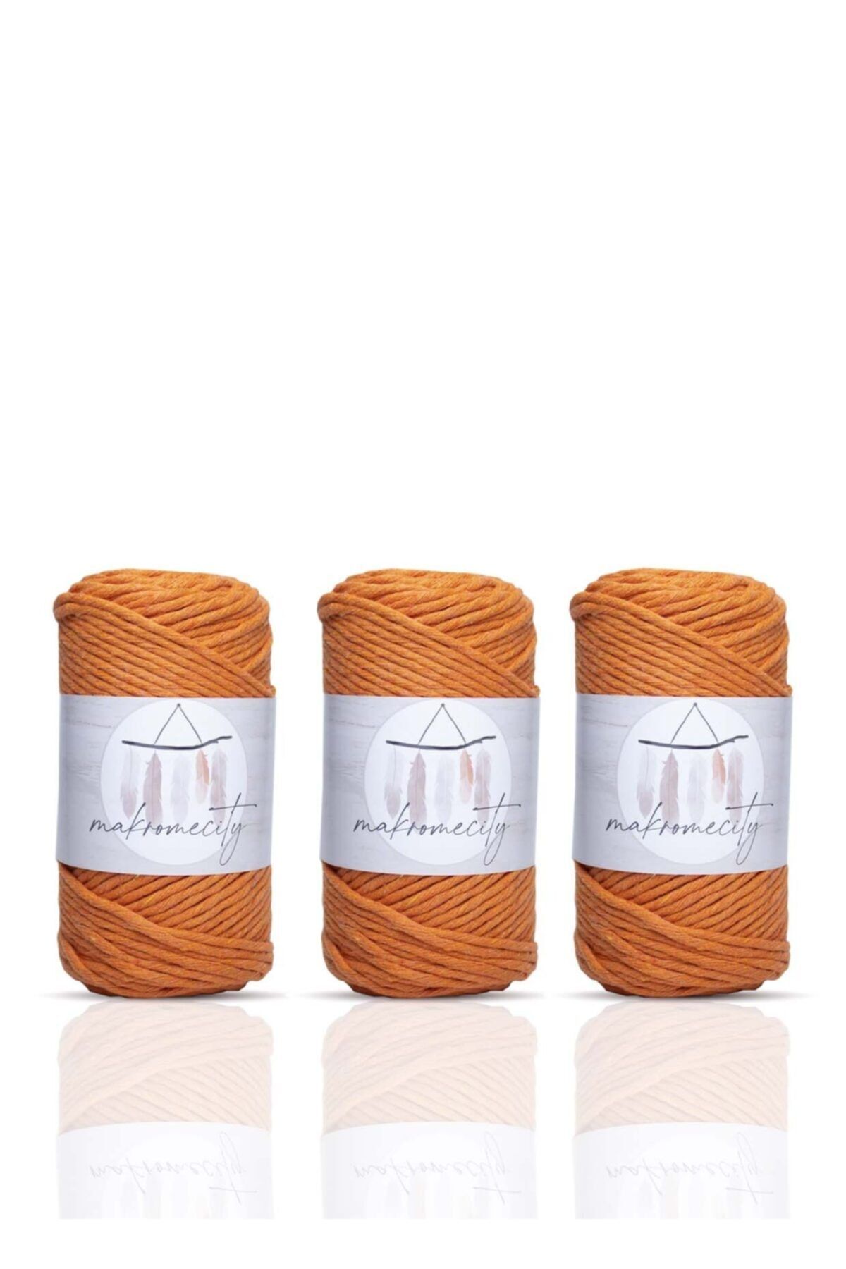 Makromecity-Premium 3mm Makrame Scanable Hobby String - Πορτοκαλί Σετ 3 τεμαχίων 1