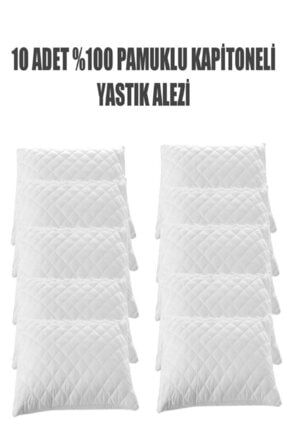 Cotton 10'li Fermuarlı Kapitoneli Yastık Alezi / Yastık Koruyucu TYC00344392118