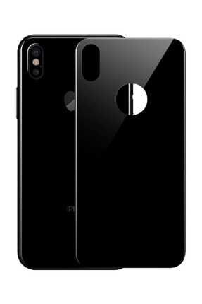Apple Iphone X Arka Tam Kaplayan Temperli Cam Koruyucu Siyah / Uyumlu Ekran Koruyucu-M/1390