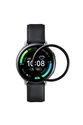 Samsung Galaxy Watch Active 2 44mm Tam Kaplayan Temperli Cam Full Ekran Koruyucu Siyah / Uyumlu Ekran Koruyucu-M/1202