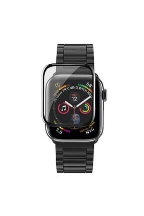 Apple Watch Series 6 44mm Tam Kapatan Ekran Koruyucu Siyah / Uyumlu Ekran Koruyucu-M/166