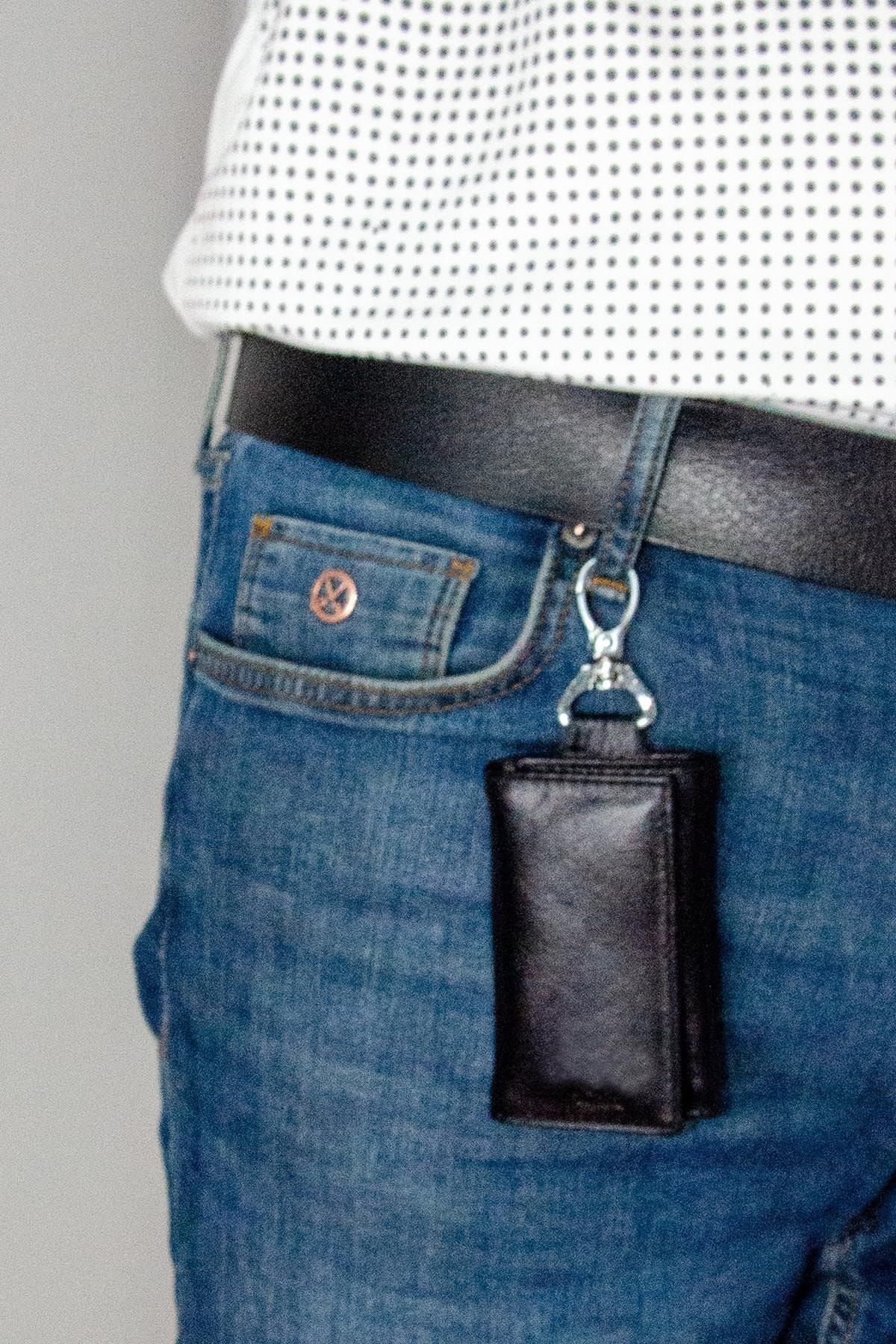 Lederax Breloc Din Piele Naturală - Design Simplu Și Elegant Masculin - One Size