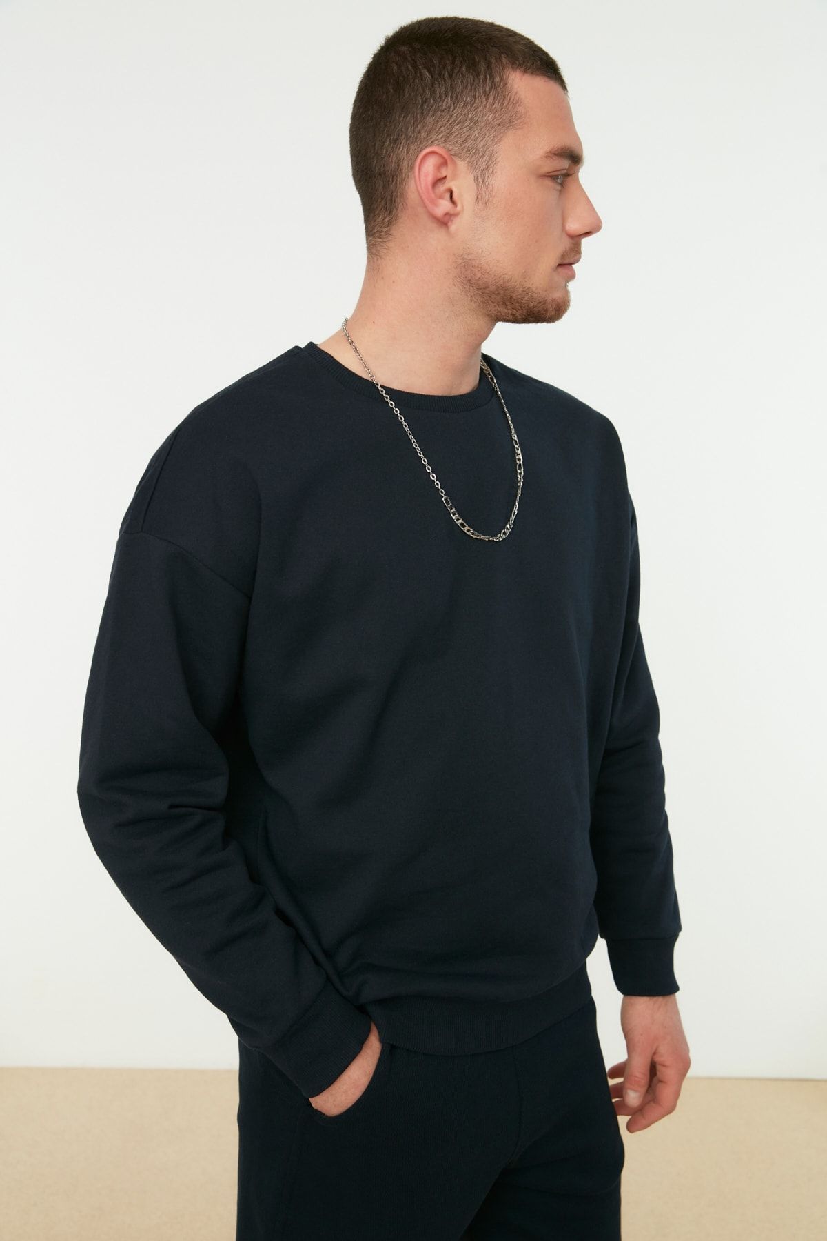 Wide neck sales sweatshirt mens