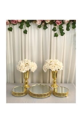 seti 3 lu jardinyer ve 2 metal vazo