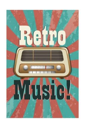Retro Müzik Retro Vintage Ahşap Poster 20340081