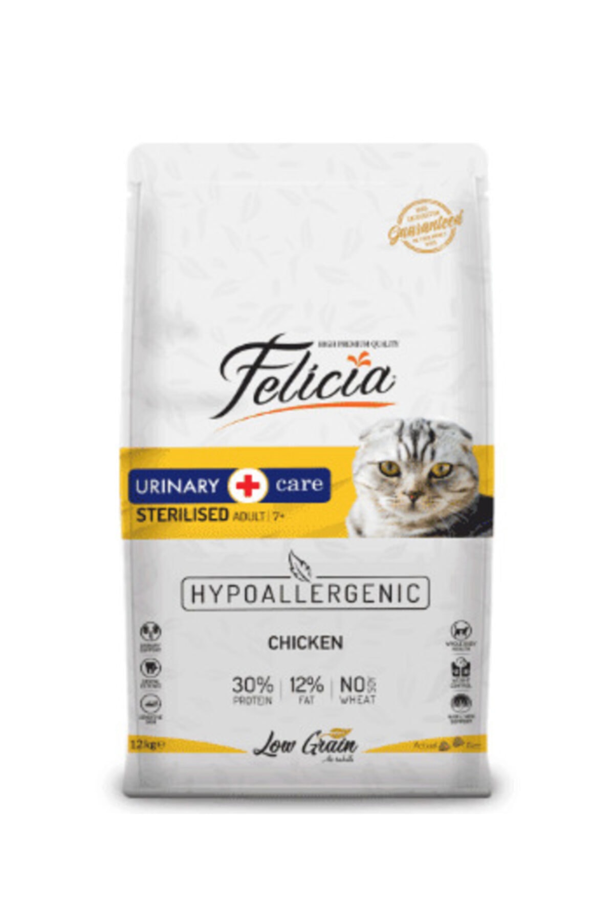 Felicia Az Tahıllı Tavuklu Hypoallergenic Sterilised Kısır Yetişkin Kedi Maması 12 kg