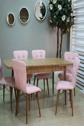 Yzc Mutfak Masa Sandalye Takimi 6 Kisilik Acilir Ahsap Kelebek Masa Beyaz Trendyol