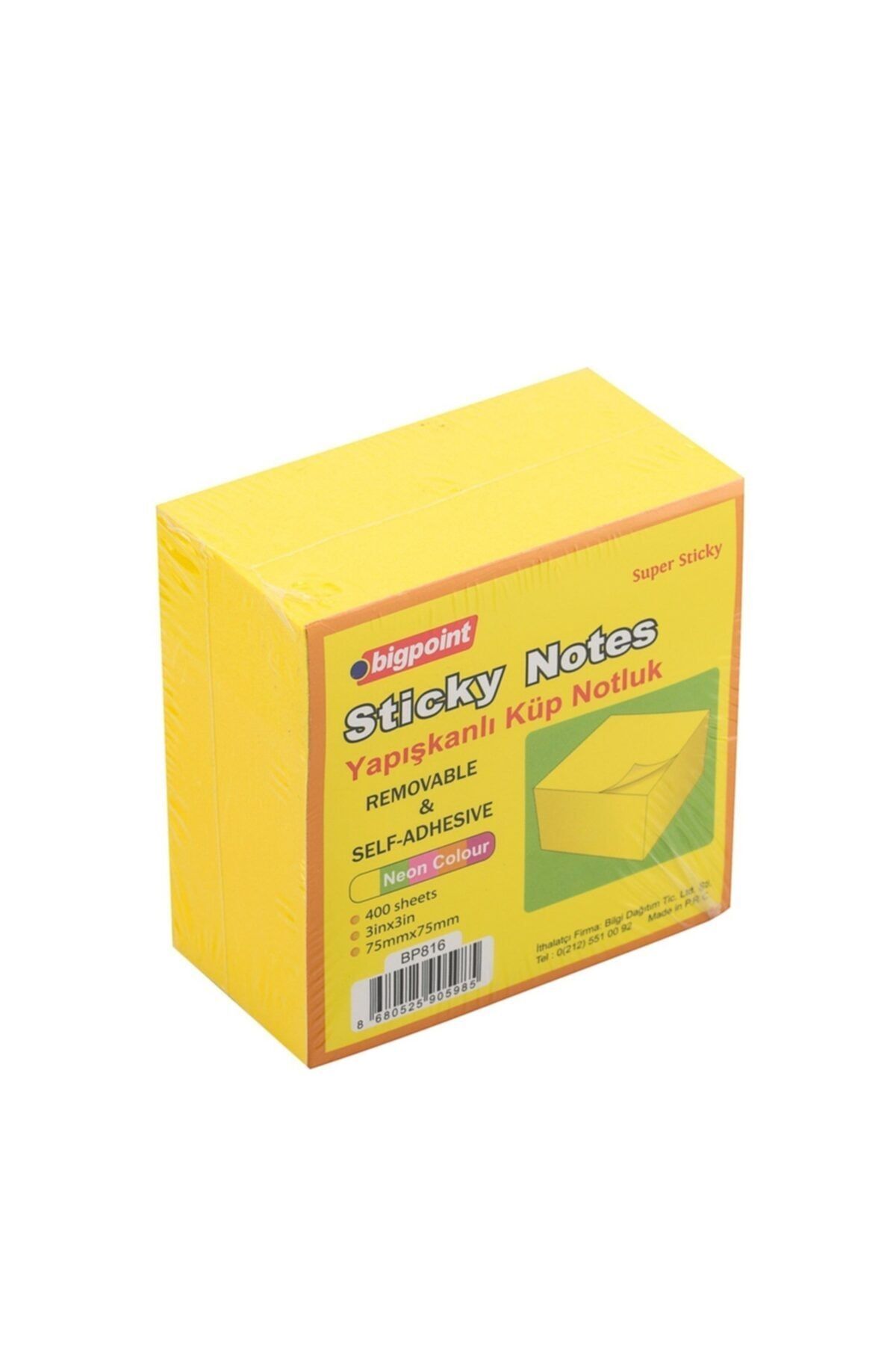 Bigpoint Adeziv Super Sticky Cube Galben 400 Foi Shrink 6 Bucăți - One Size