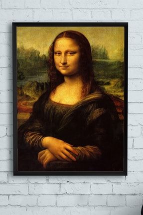 Leonardo Da Vinci - Mona Lisa Sanatsal Çerçeveli Tablo (40x50cm) PSTRMNYC11183