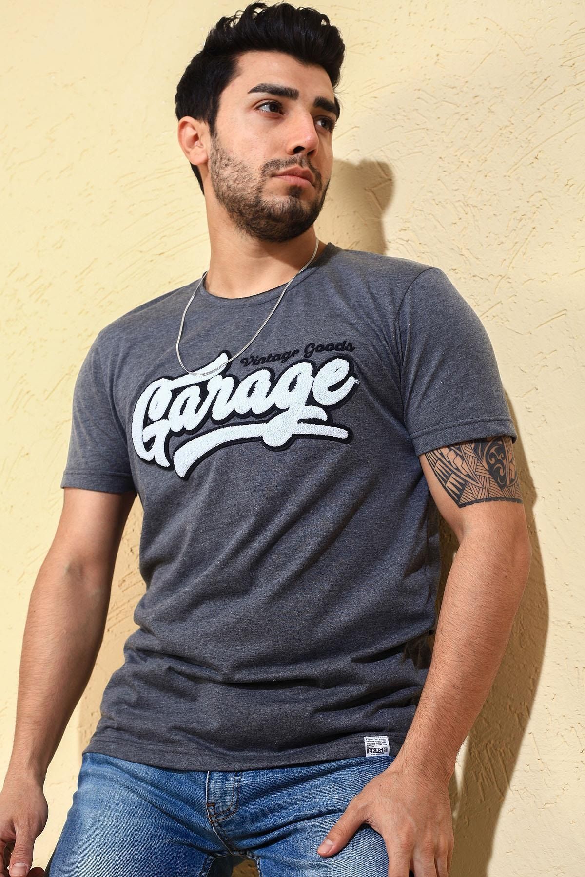 Oksit Crash Garage Pamuklu Slim Fit Erkek Tshirt Trendyol