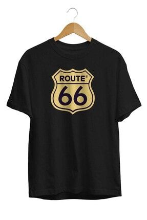 Unisex Route 66 Desenli T-Shirt BRL-TS-0018