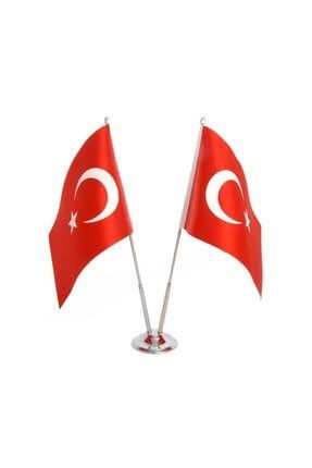 vatan bayrak masa ustu azerbaycan turkiye bayragi ikli krom direk masa bayragi seti fiyati yorumlari trendyol