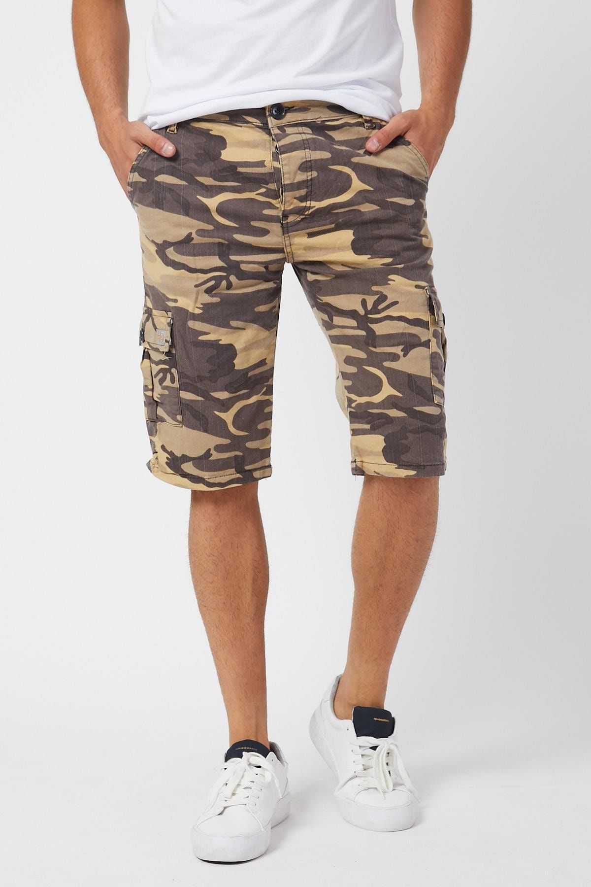 Serseri Slim Fit Yandan Cepli Esnek Kumas Erkek Kamuflaj Kargo Sort Trendyol