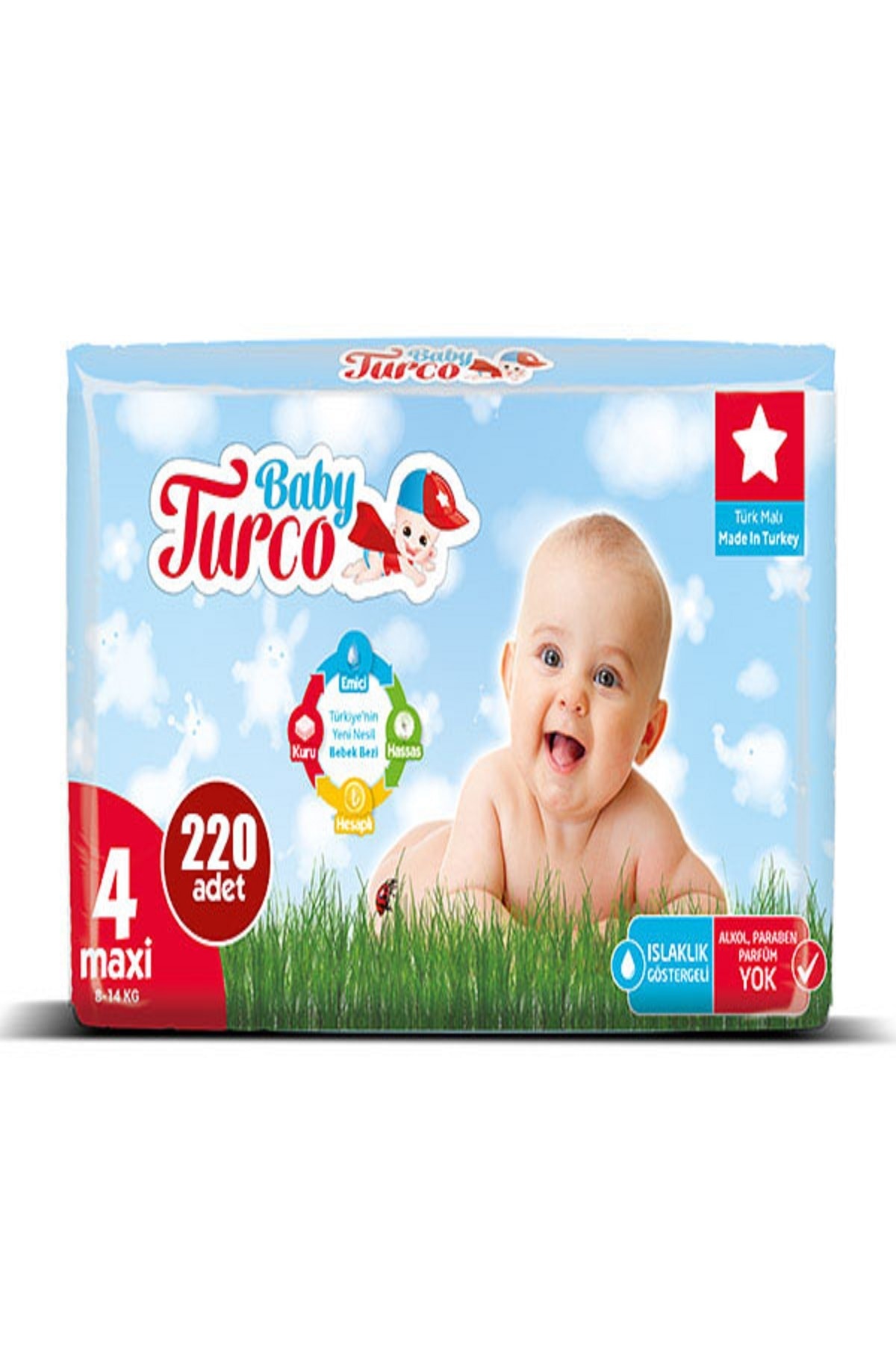 Baby Turco 3 Numara Midi 50�li 5 Paket Bebek Bezi