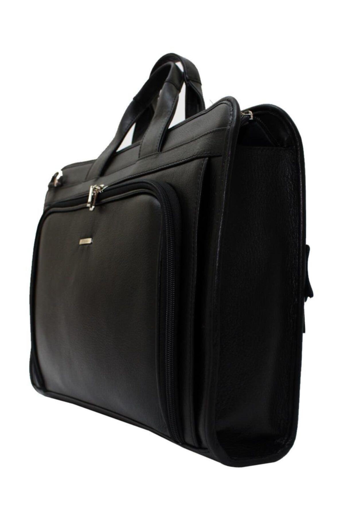 Gd 4063-s Siyah Hakiki Deri Unisex Evrak Çantası