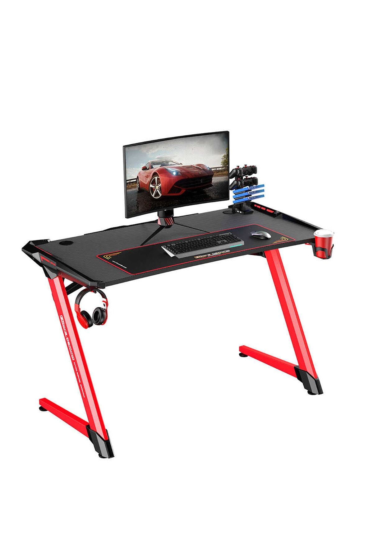 Adore Mobilya Adore Gaming Intro Rgb Oyuncu Masasi Agt 120 Qk 1 Karbon Celik Govde Siyah Kirmizi Trendyol