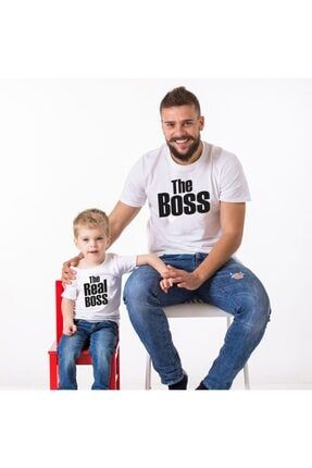 The Boss The Real Boss Baba Oğul Giyim (TEKLİ ÜRÜNDÜR KOMBİN YAPMAK İÇİN 2 ADET SEPETE EKLEYİNİZ) BABAOGUL24