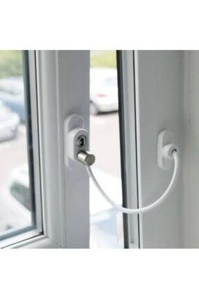 4 Adet Çelik Halatlı Pvc Kapı Pencere Emniyet Kilidi - Beyaz Çelik Halat Çocuk Kilidi SAFETY4