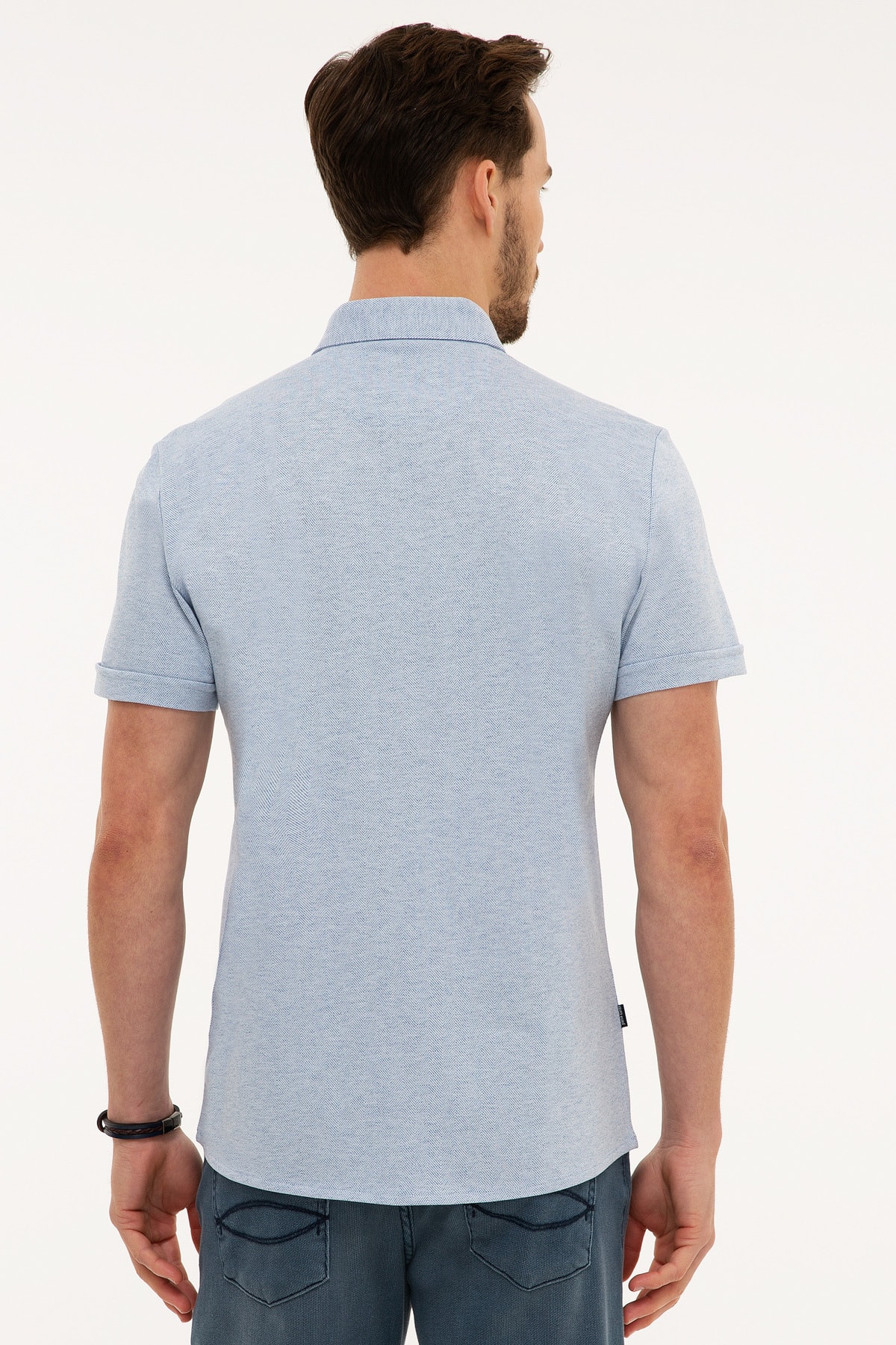 تیشرت مردانه آبی پیرکاردین | G021SZ011.000.977576 اورجینال - تصویر 3