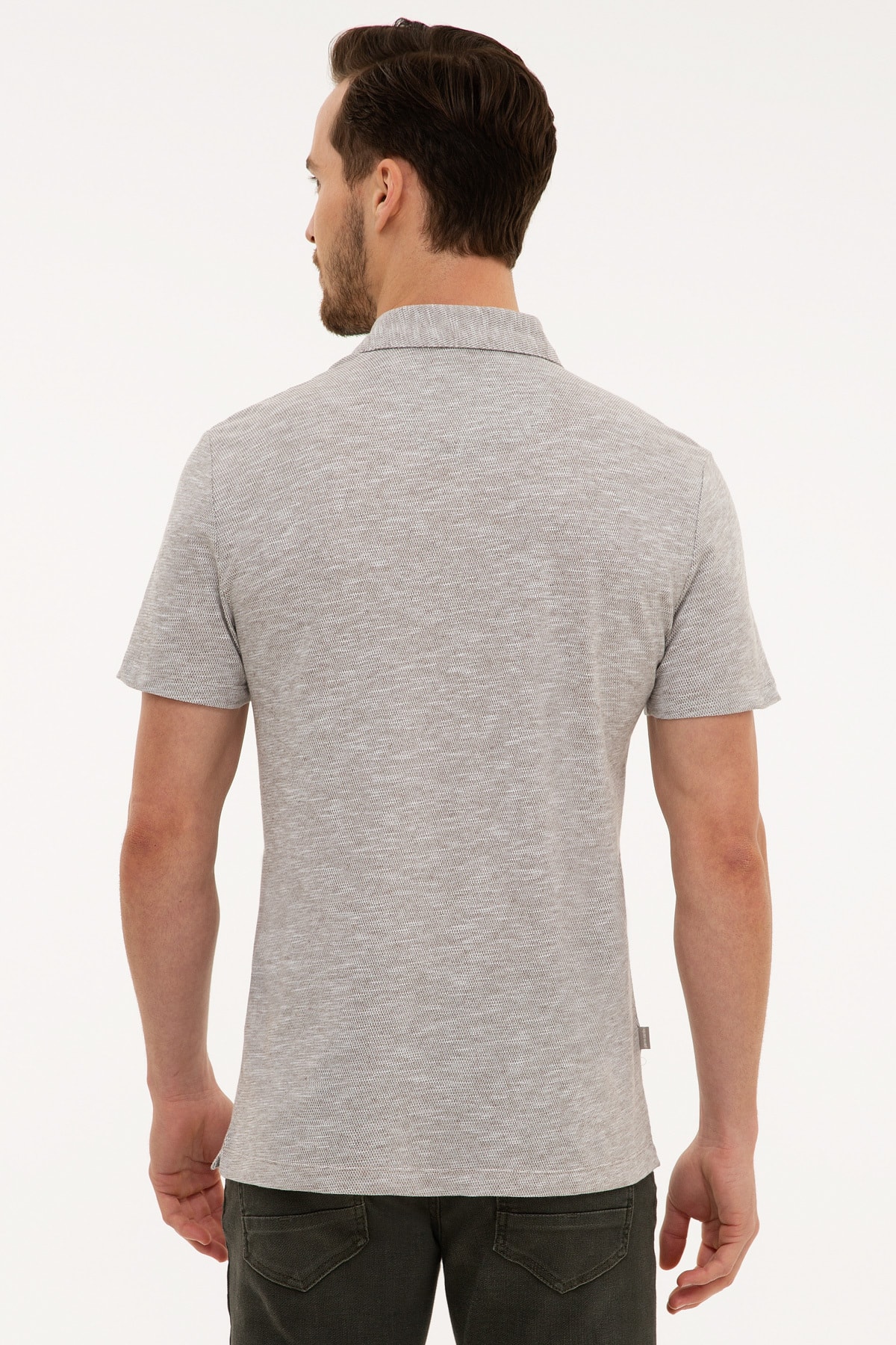 تیشرت مردانه قهوه ای پیرکاردین | G021SZ011.000.977540 اورجینال - تصویر 3