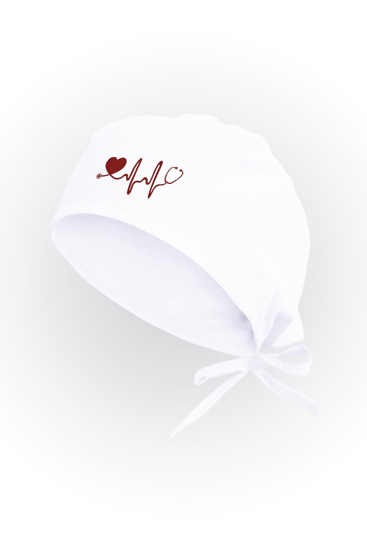 Tasarım Trend Kalp Stetoskop Temalı Özel Tasarım Hastane Cerrahi Bone Beyaz