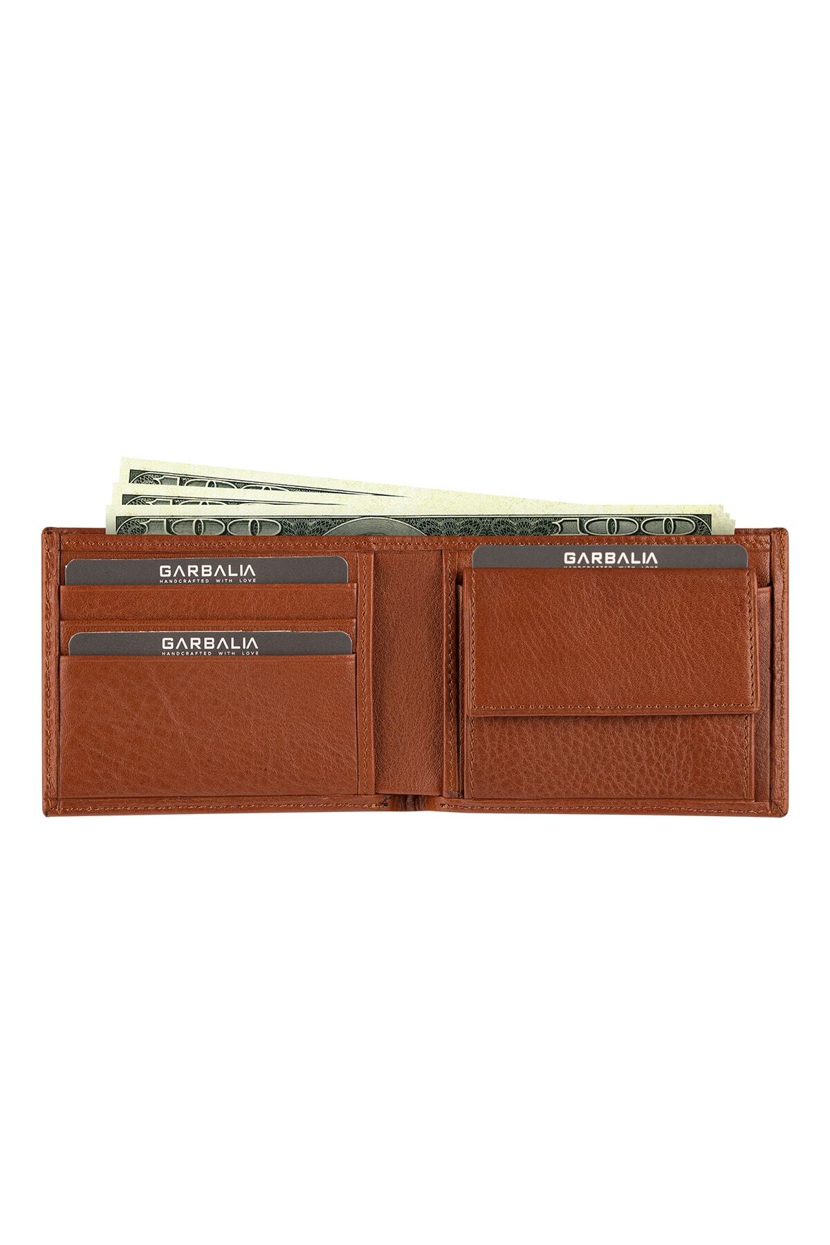 Garbalia-Chapel Genuine Leather Classic Tan Men's Wallet with Coin Compartment 2