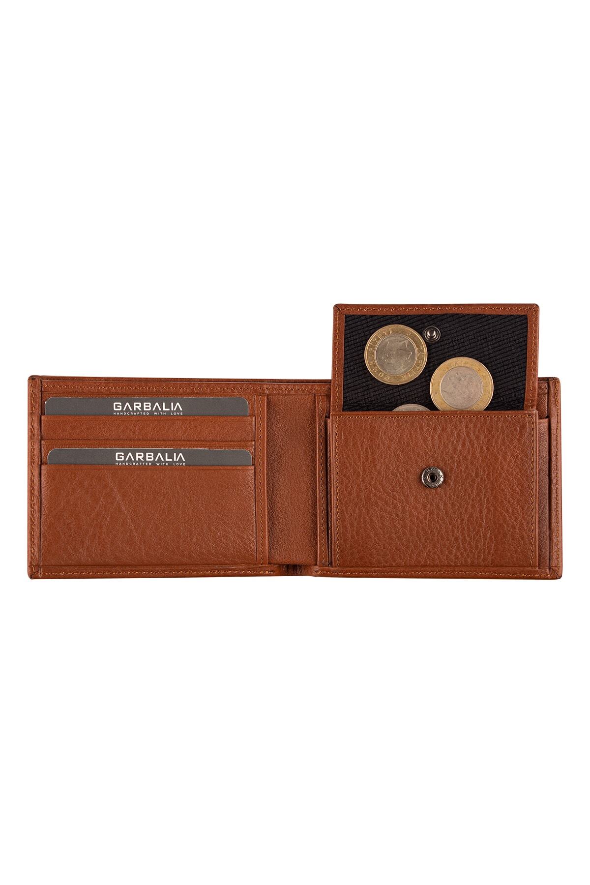 Garbalia-Chapel Genuine Leather Classic Tan Men's Wallet with Coin Compartment 3