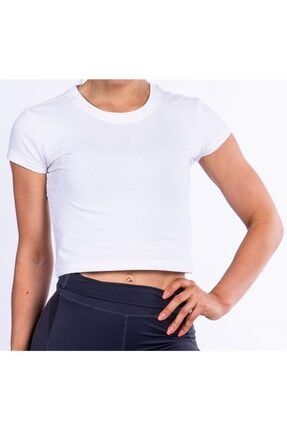 Kadın Crop T-shirt Beyaz A.001