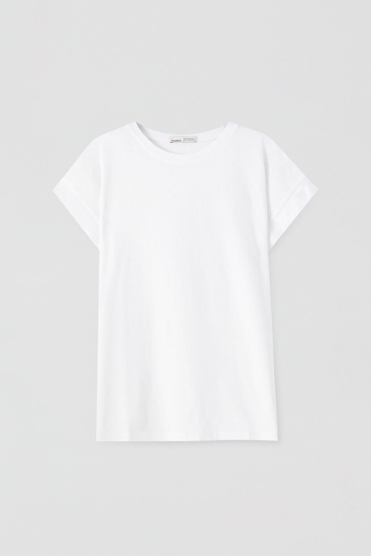 beyaz basic t shirt bayan