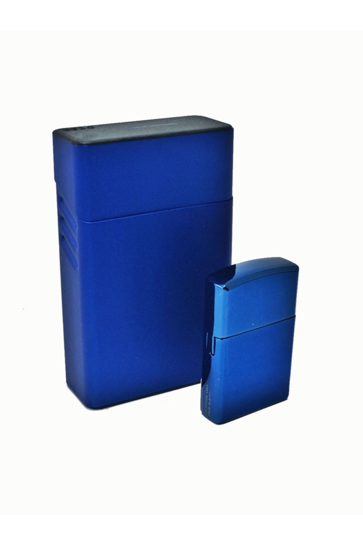 Metal Slim Kısa Sigara Kutusu Zippo Modeli Çakmak Set