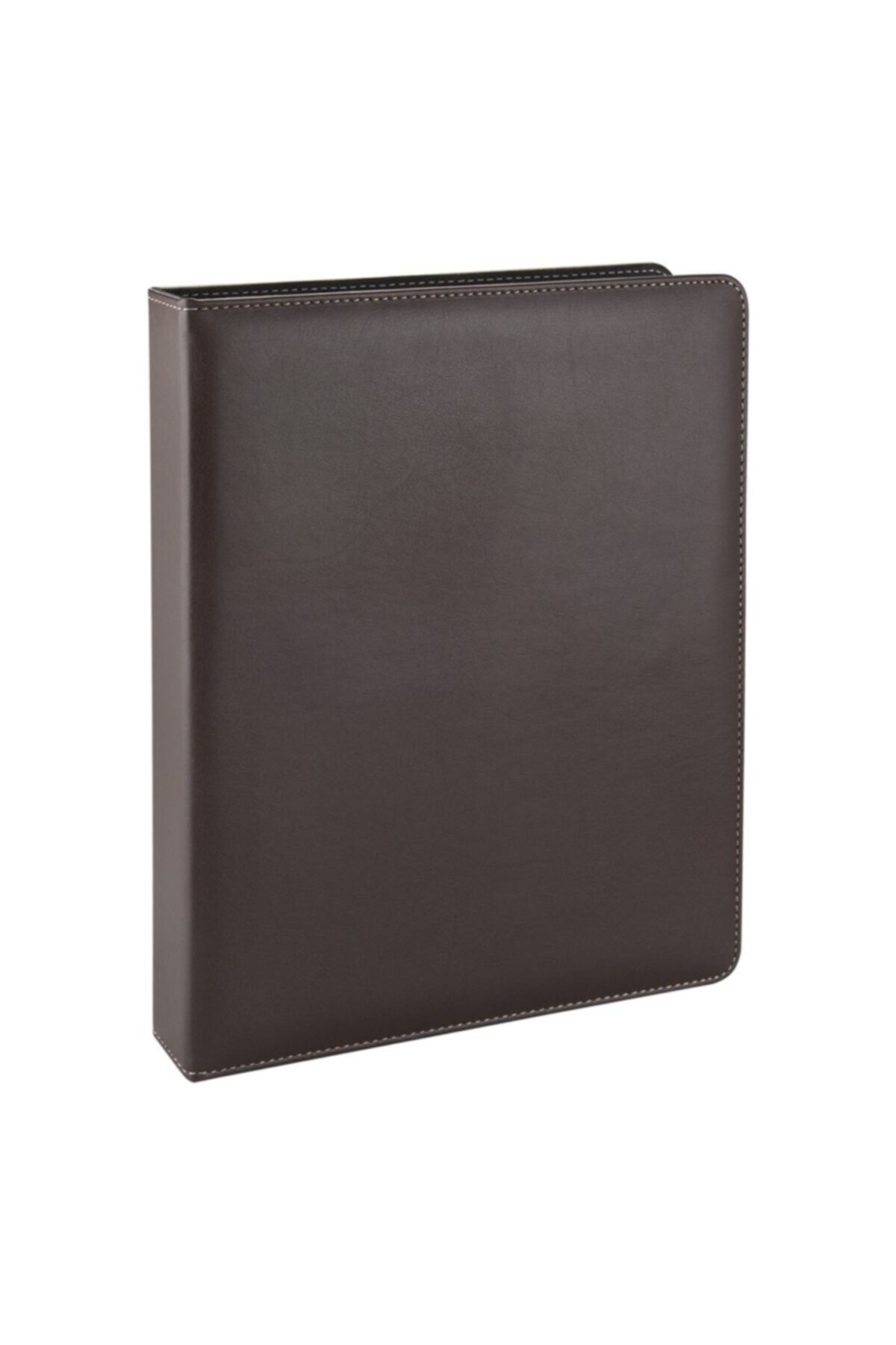 2K-A4 Artificial Leather 2-Ring Elite Document Presentation Folder (250 Sheets Capacity) - Brown 2