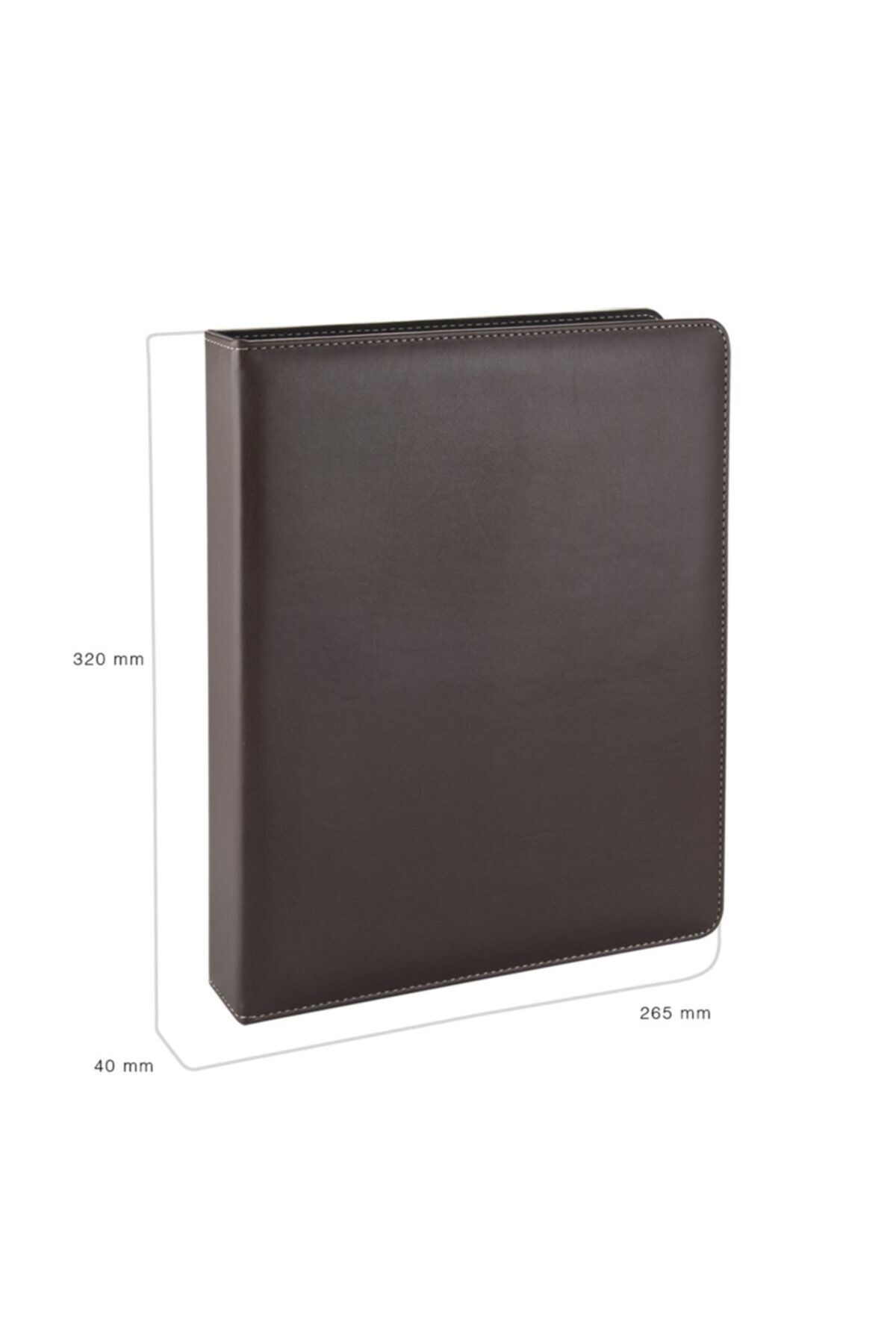 2K-A4 Artificial Leather 2-Ring Elite Document Presentation Folder (250 Sheets Capacity) - Brown 3