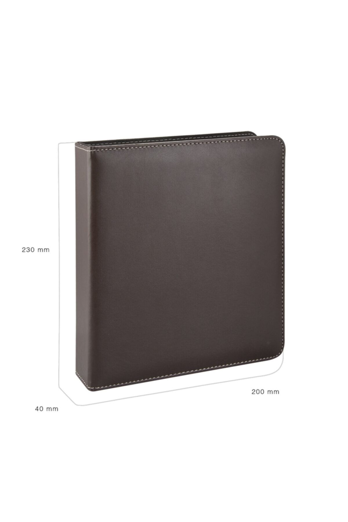 2K-A5 Small Size Faux Leather Elite Document Presentation Folder with 2 Rings (250 SHEETS CAPACITY) - Brown 3