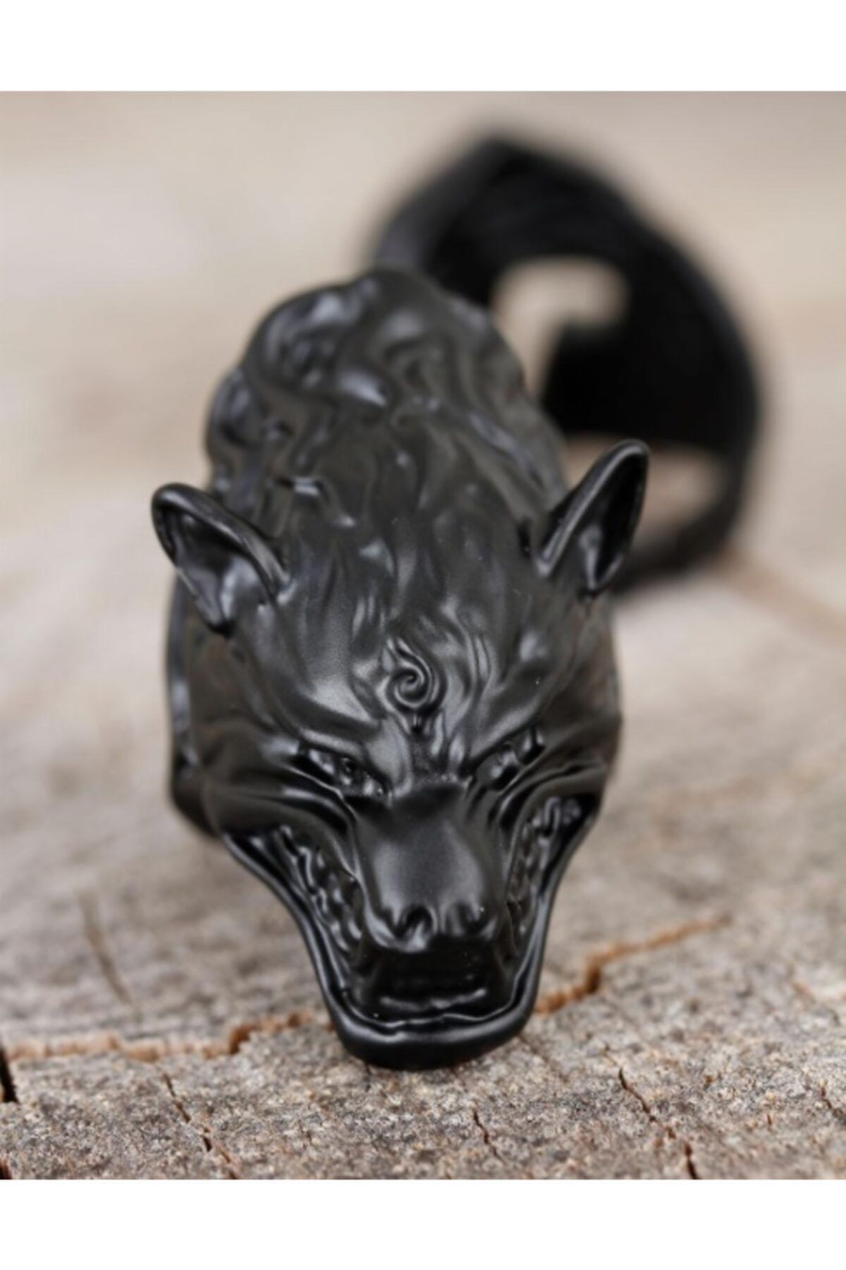 namiki kurt basli erkek yuzuk siyah