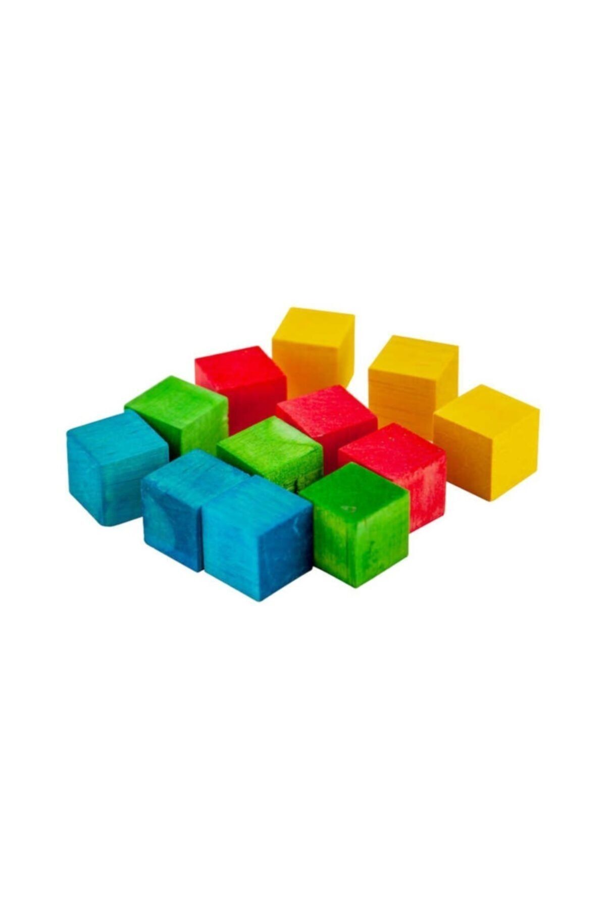 Kikajoy Ahşap Tahta Küp 12li Karışık Renkli 2 Cm X 2 Cm