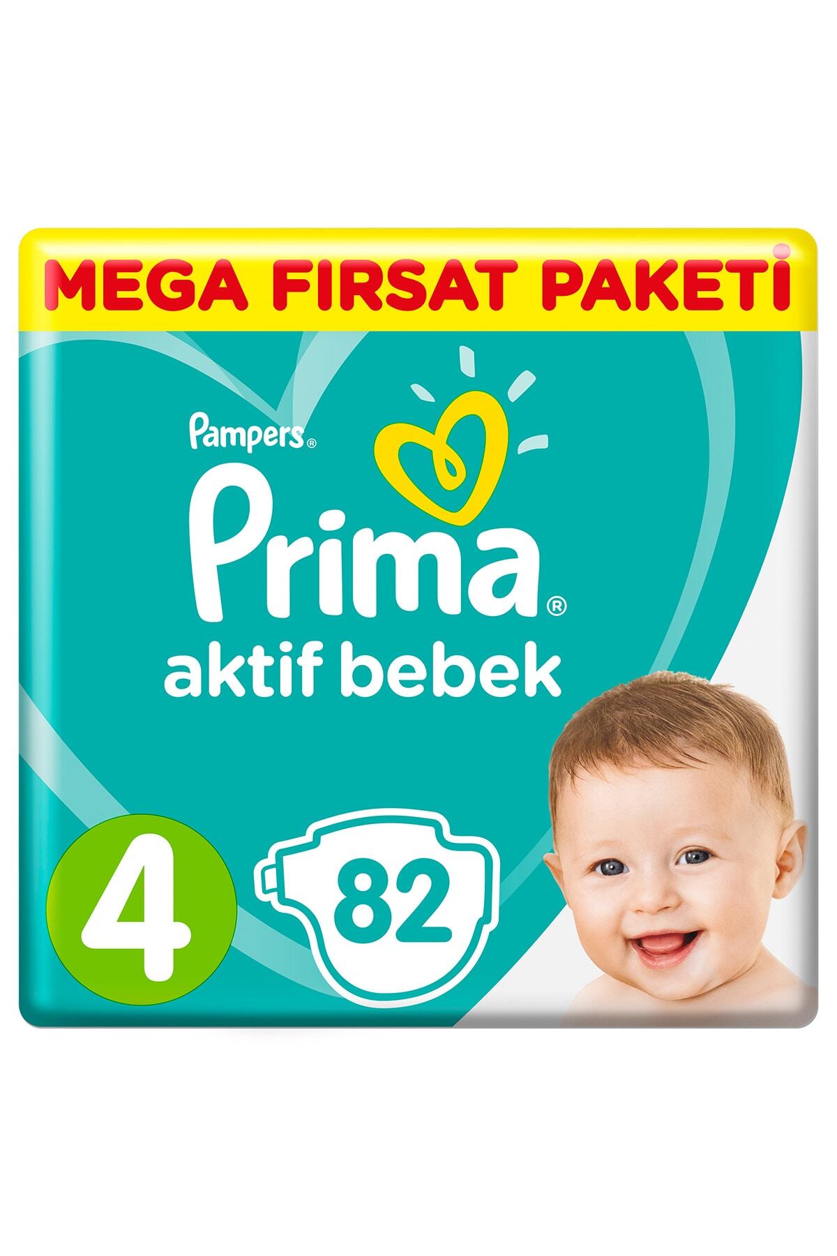 prima bebek bezi aktif bebek 4 beden 82 adet maxi mega firsat paketi fiyati yorumlari trendyol