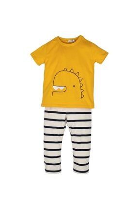 Erkek Bebek Çizgili Pijama Takımı İB12993