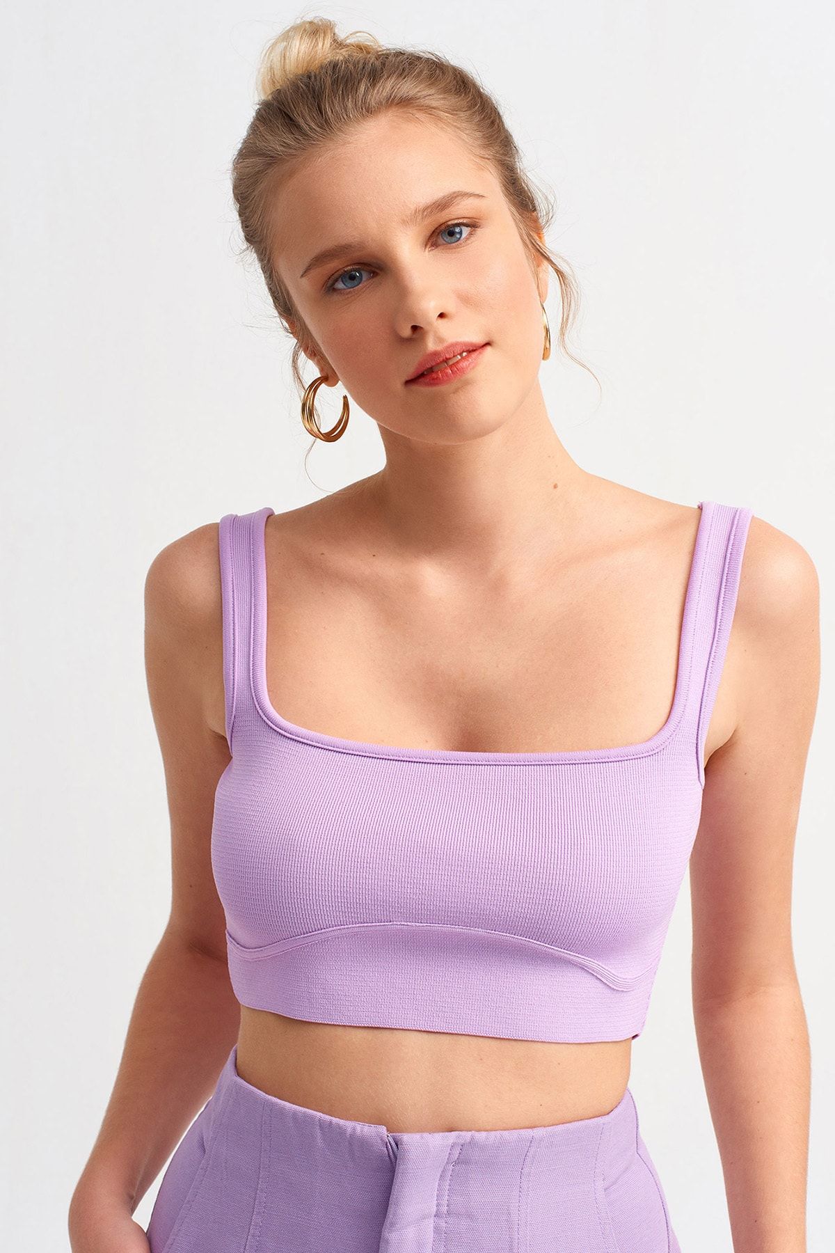 Dilvin Bustier Lila Unifarben Fast ausverkauft