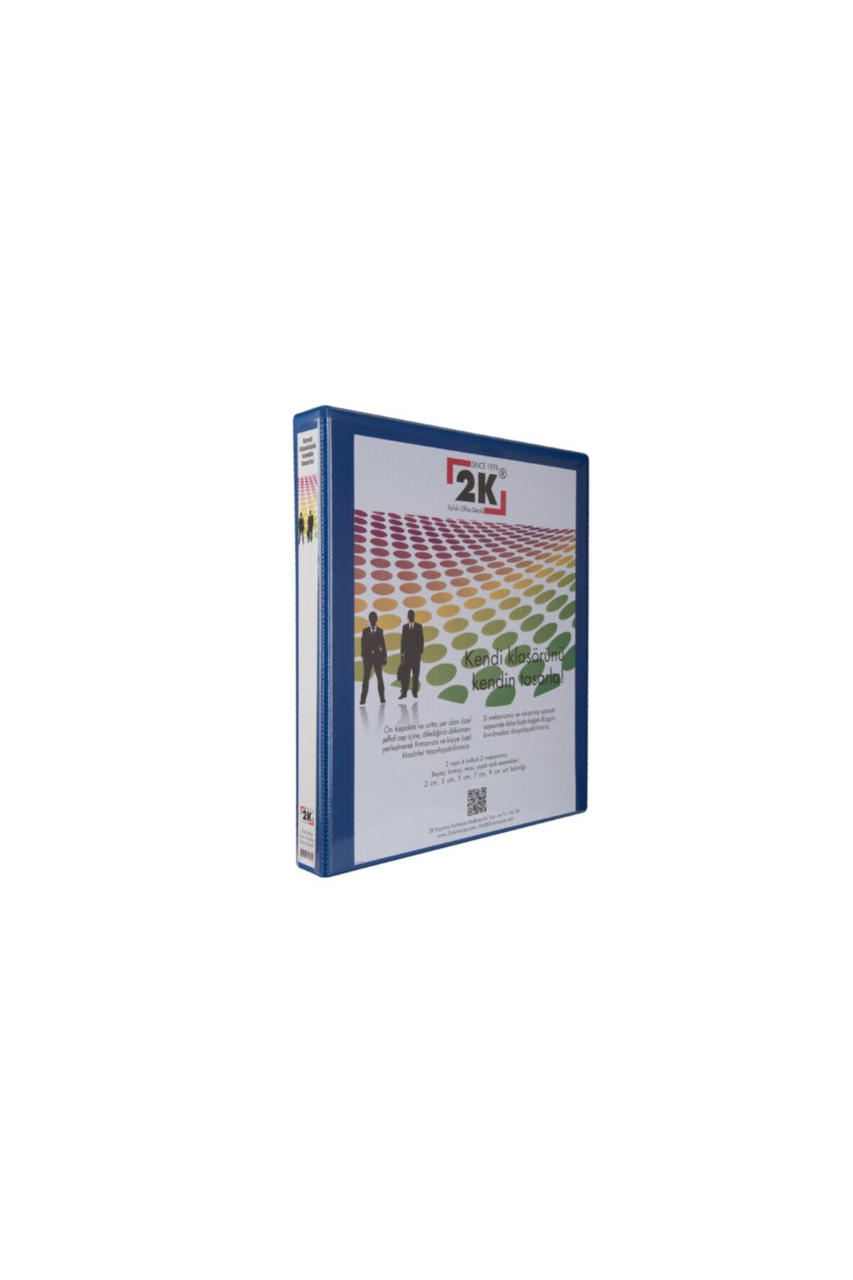 2K-3 cm 4-Ring Blue Document Folder with Inner-Outer Transparent Pocket and a Capacity of 250 Sheets 1
