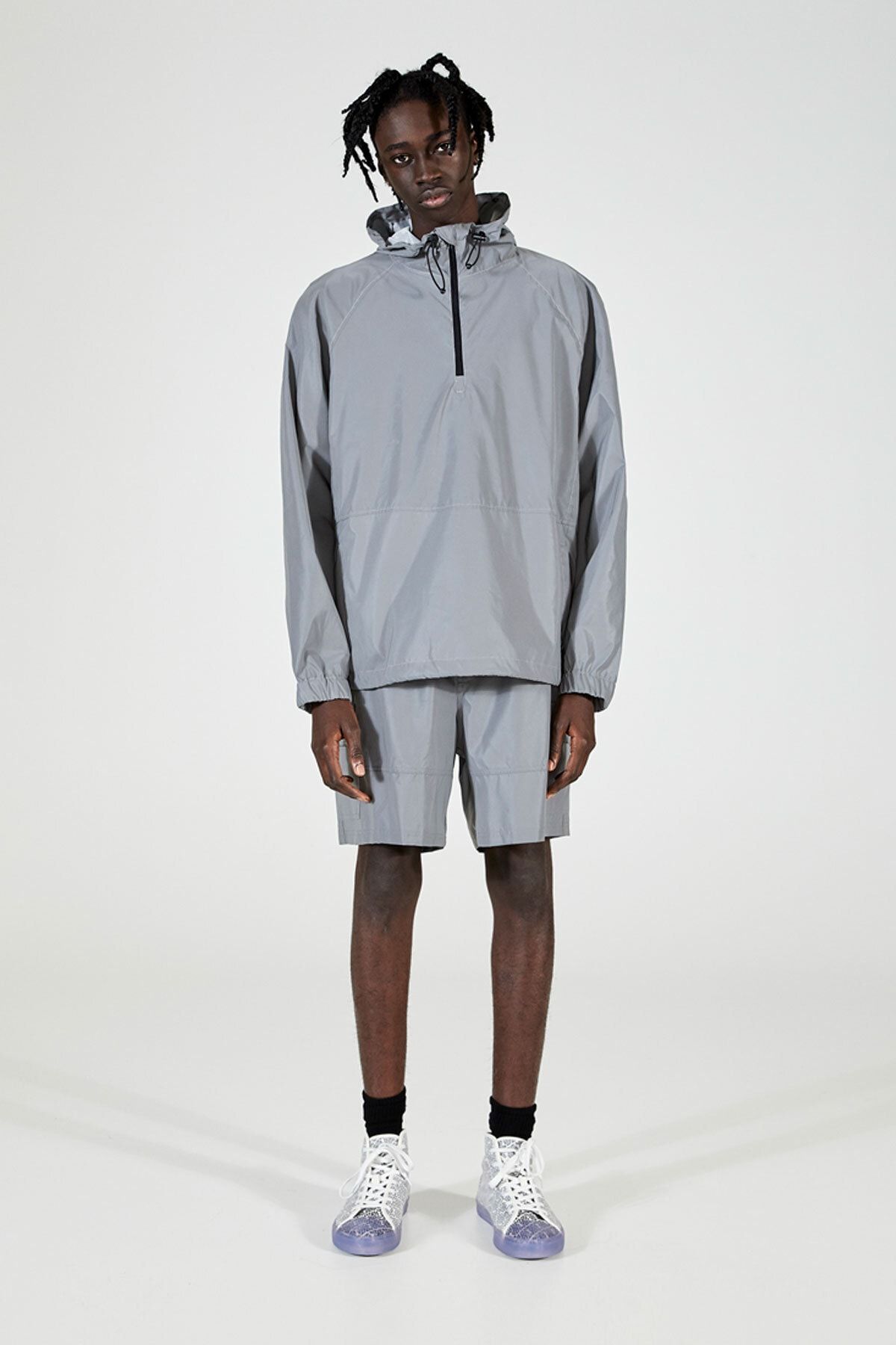 Pull Bear Erkek Gri Reflektor Gri Kanguru Mont 05713908 Trendyol