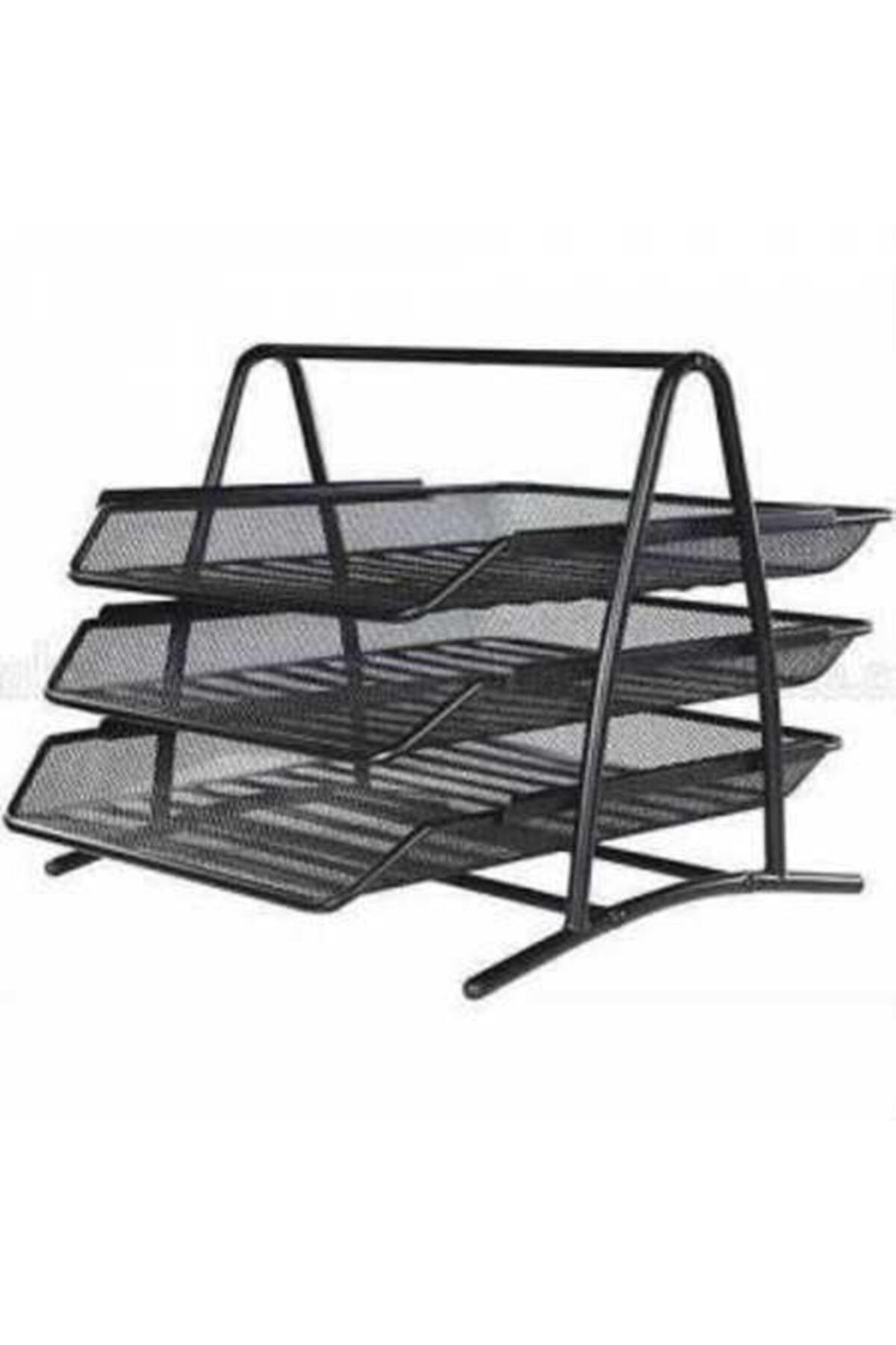 Lacco L433-1 Metal File Evrak Rafı Siyah 3 Katlı