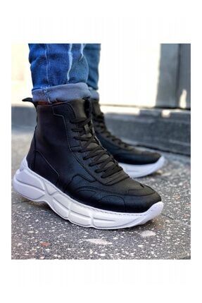 Myy Ayakkabi Boy Uzatan Yuksek Taban 5 Cm Gizli Topuk Erkek Bot Siyah Myy0770s Trendyol