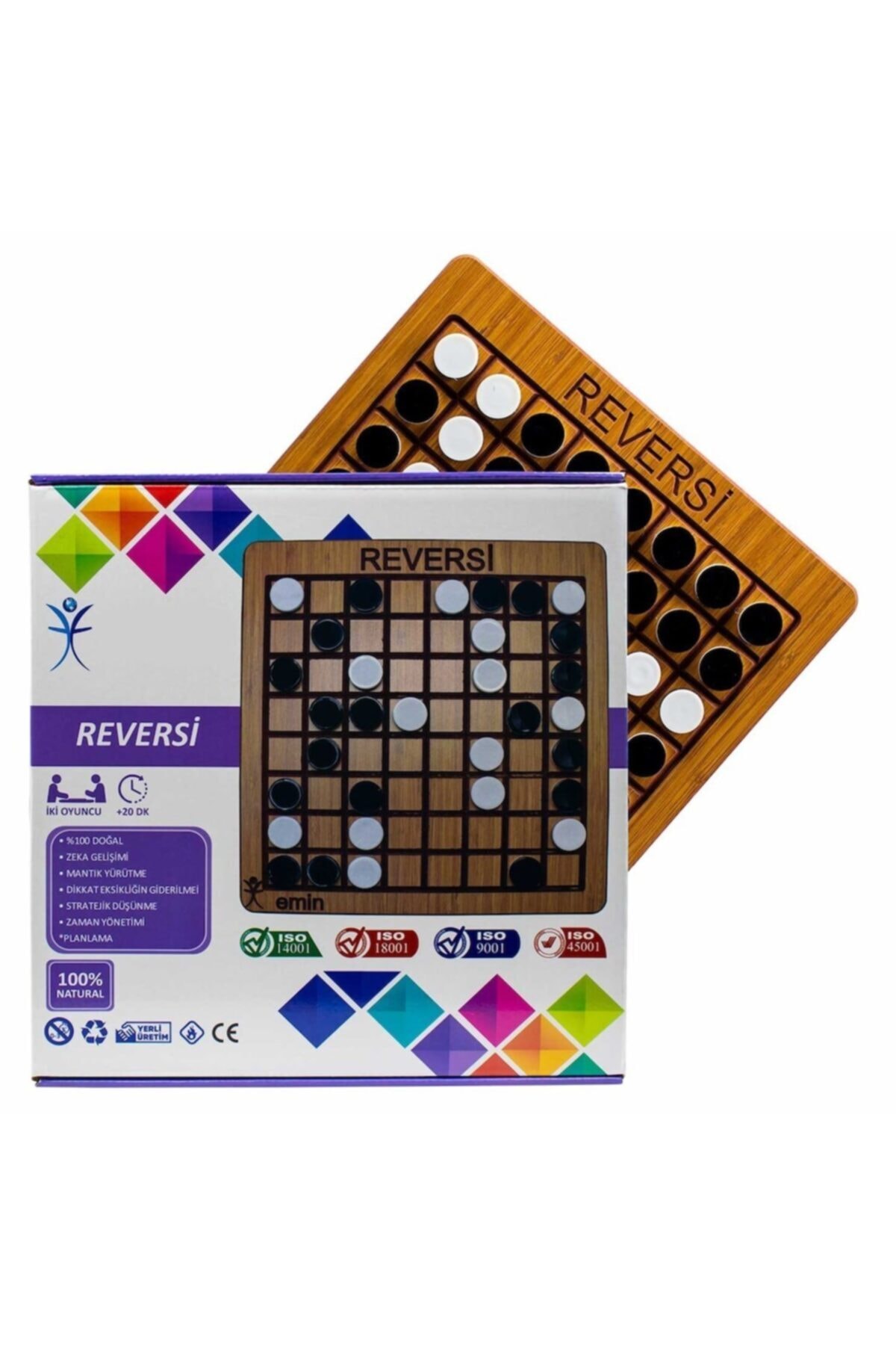 Genel Markalar Ahşap Reversi, Zeka Oyunu, Strateji, Akıl Oyunu, Eğitici Oyun
