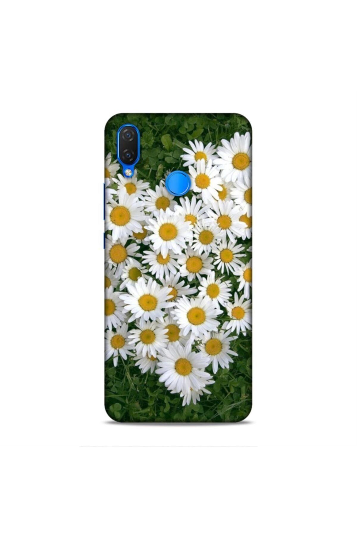 huawei p smart plus kilif desenli arka kapak kalpli papatya