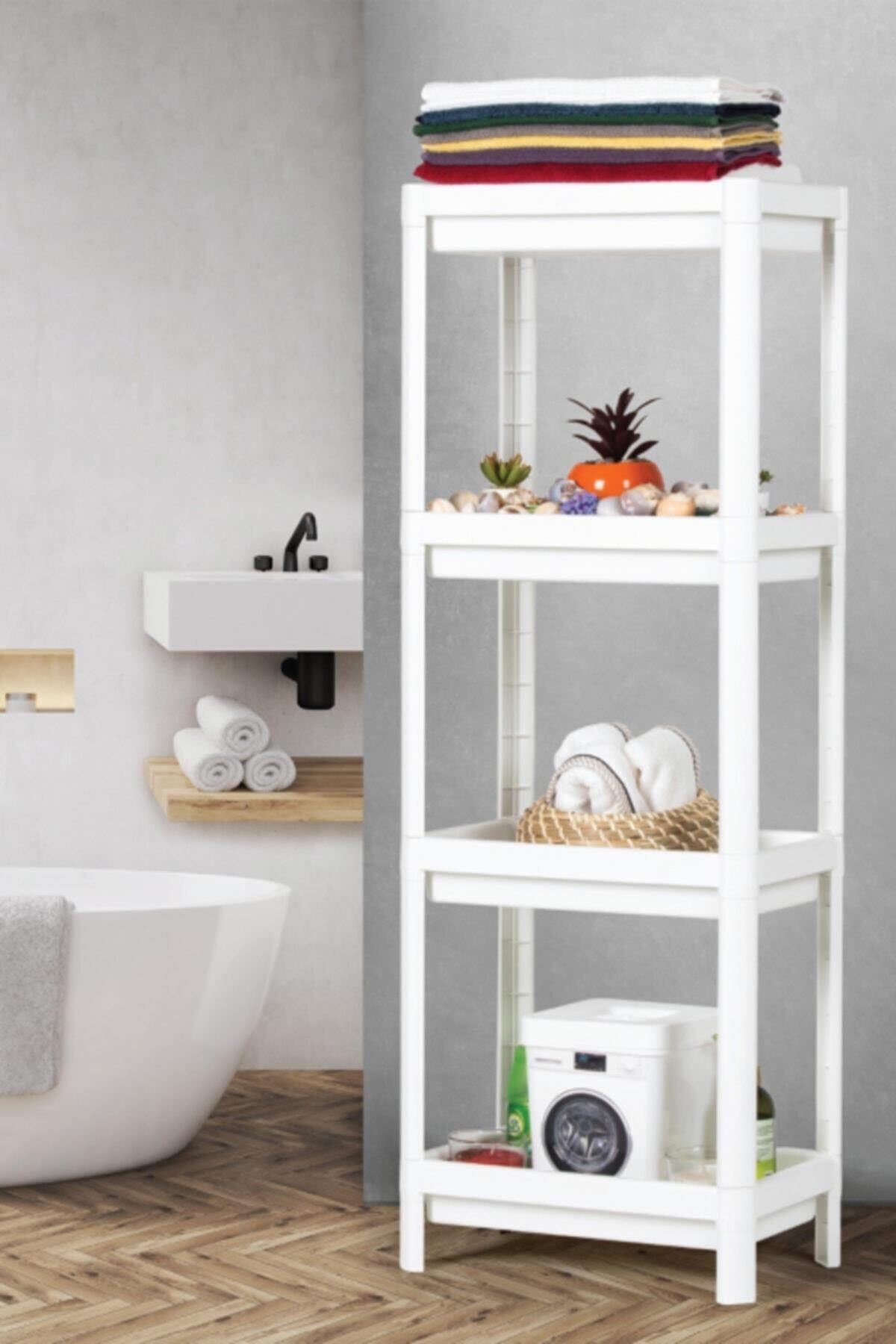 Practical Multi-Purpose Organizer Convenient 4-Tier Shelving Unit Easy Installation
