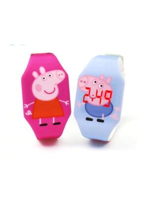 Pig Led Işıklı Dijital Çocuk Saati Mavi George