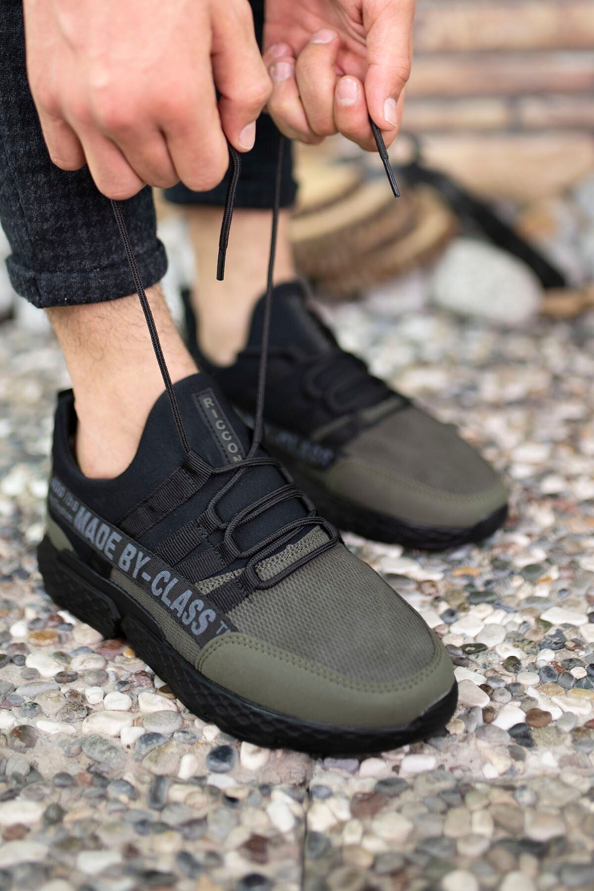 Riccon-Χακί Ανδρικά Sneakers Sneakers 0012SANTO 3